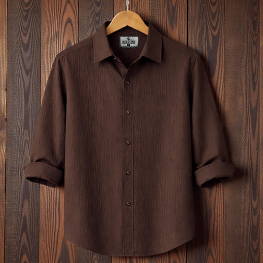 Premum Zafran Full Sleeve Shirt - Chocolate