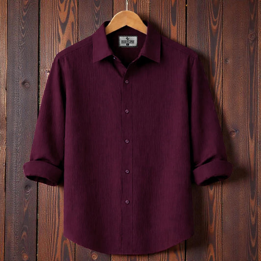 Premum Zafran Full Sleeve Shirt - Maroon