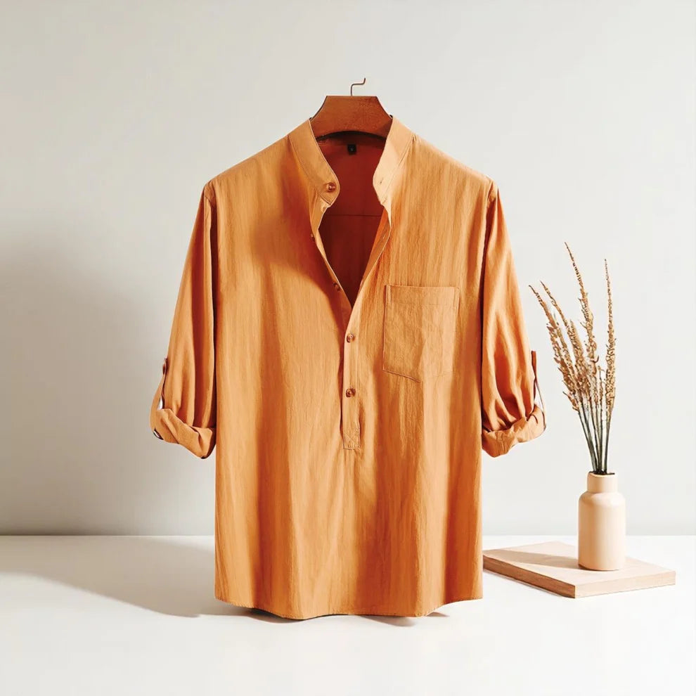 Full Sleeve Luxury Cotton Katua-Mustard