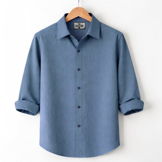 Premum Zafran Full Sleeve Shirt - Light Sky