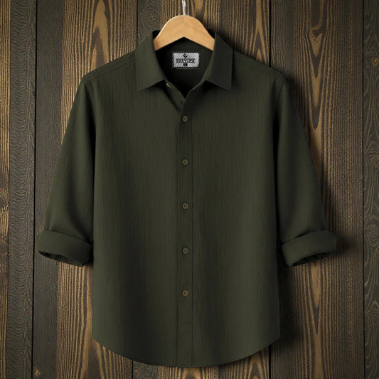 Premum Zafran Full Sleeve Shirt - Olive