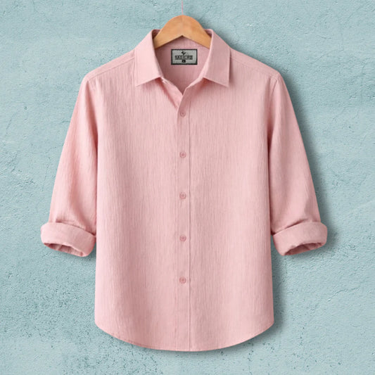 Premum Zafran Full Sleeve Shirt - Light Pink