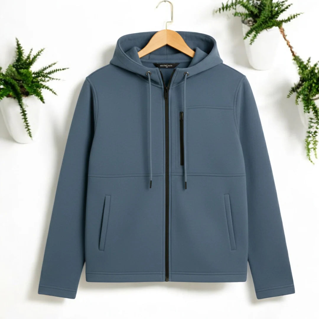 Men's Premium Full Zip Hooded Jacket -Sky
