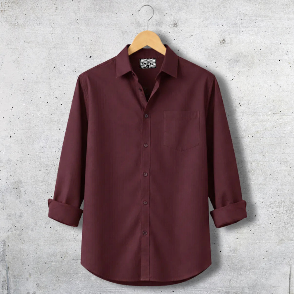 Fine Casual Cotton Stripe Shirt –  Deep Marron