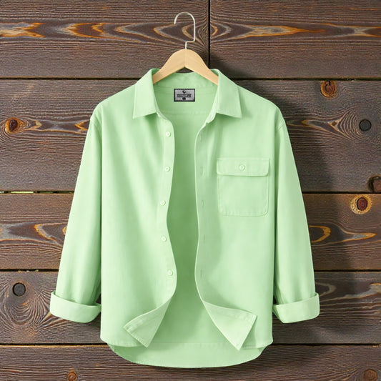 Premium Single Pocket  Shirt - Moss Green
