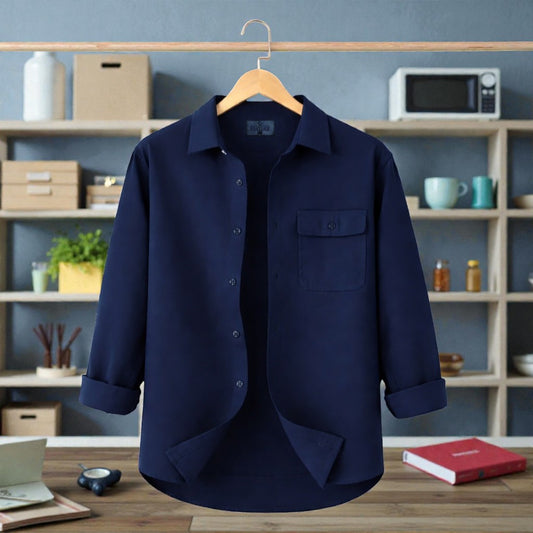 Premium Single Pocket  Shirt - Navy