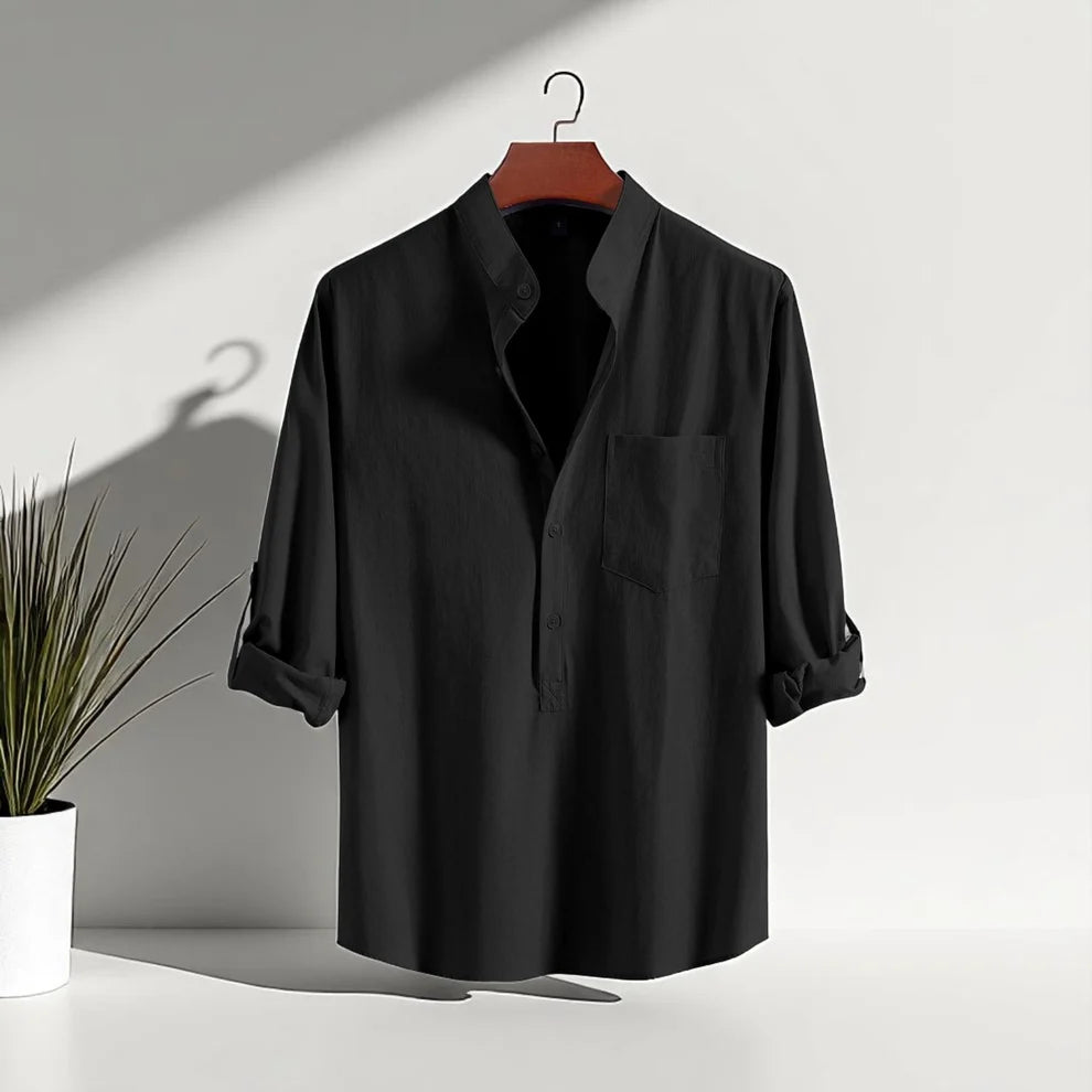 Full Sleeve Luxury Cotton Katua-Black