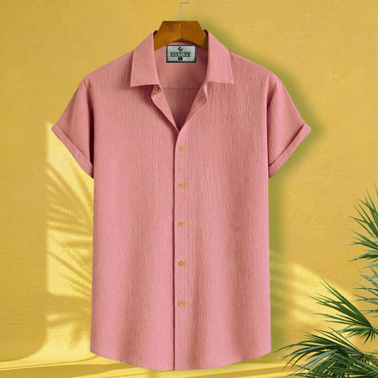 Zafran Half Sleeve Casual Shirt - Baby Pink