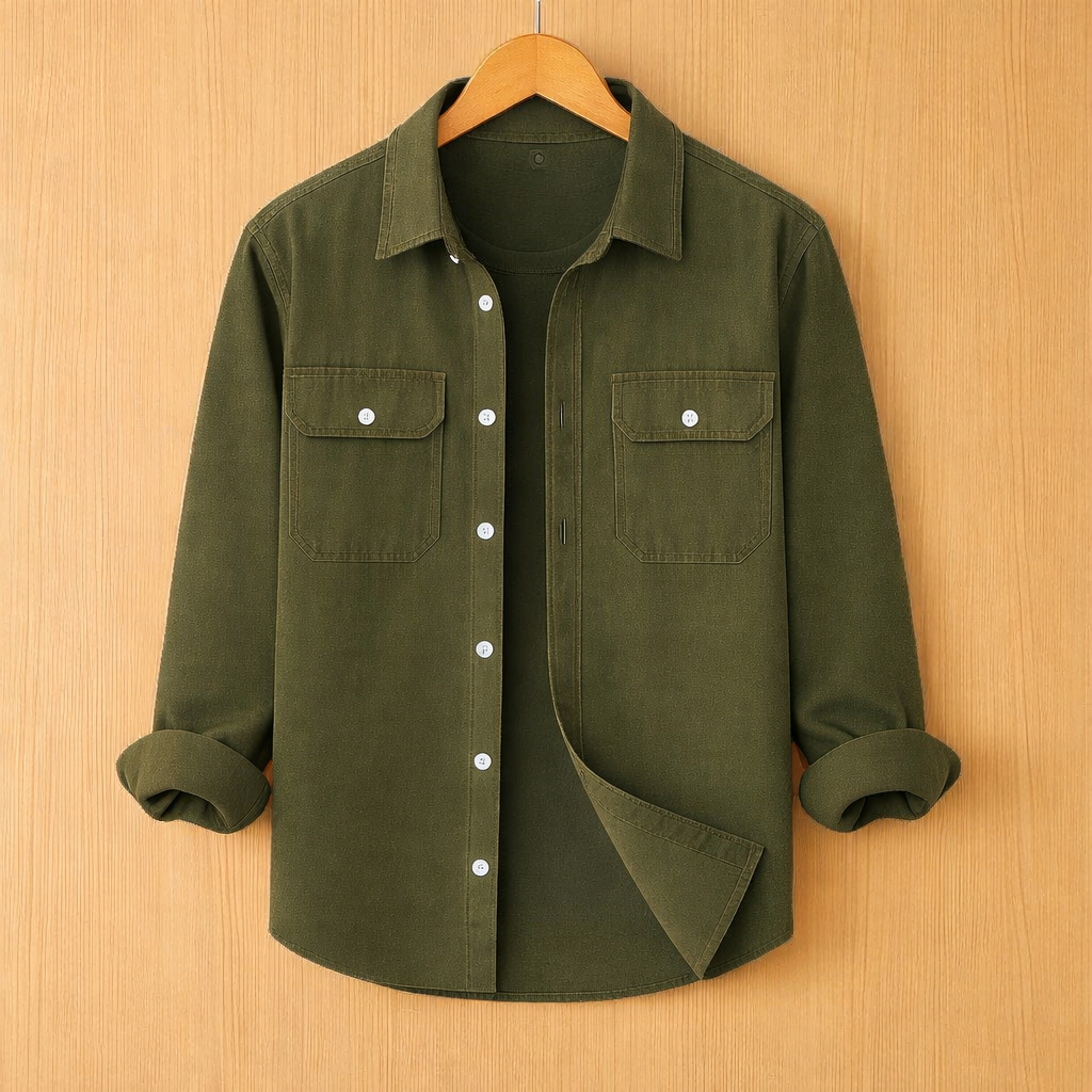 Full Sleeve Two Pocket Cotton- Olive