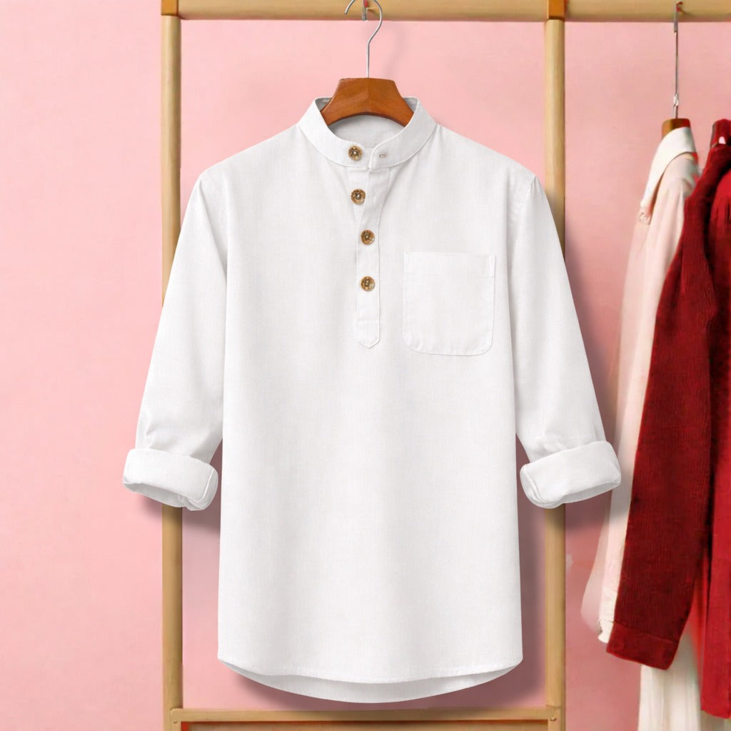 Full Sleeve Luxury Katua - White