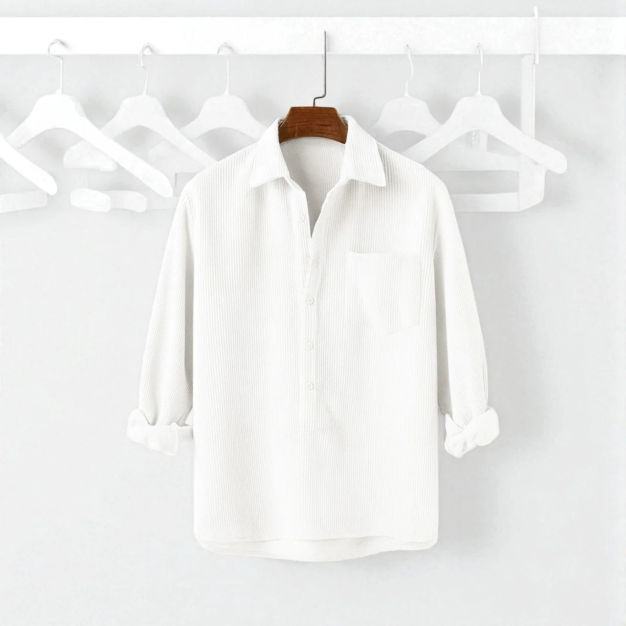 Full Sleeve Luxury  Cord Katua -White