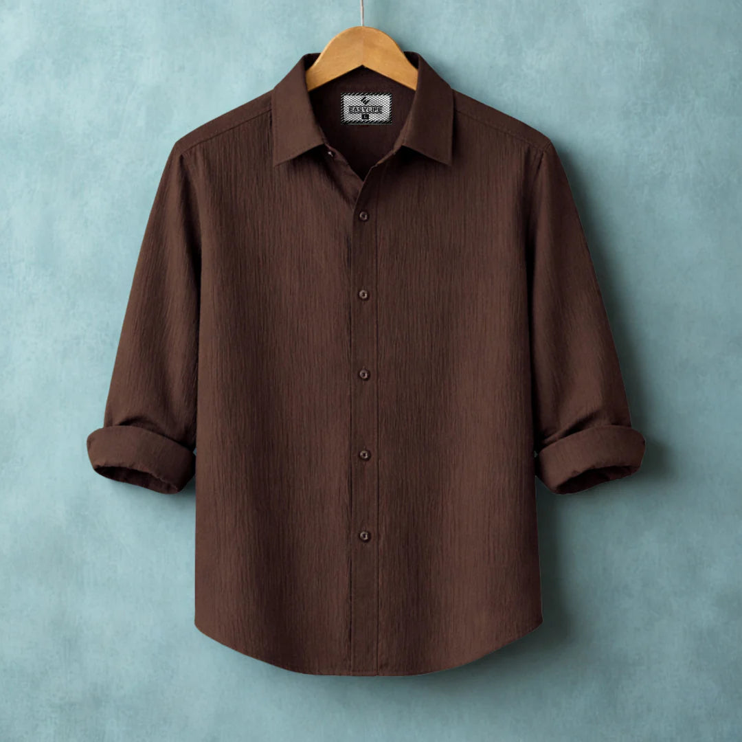 Premum Zafran Full Sleeve Shirt - Chocolate