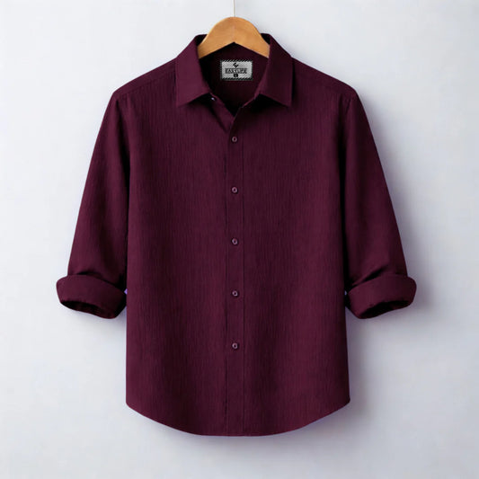 Premum Zafran Full Sleeve Shirt - Wine