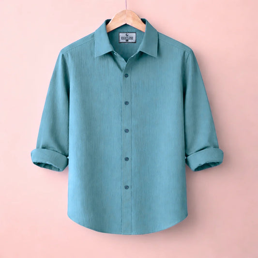 Premum Zafran Full Sleeve Shirt -See Blue
