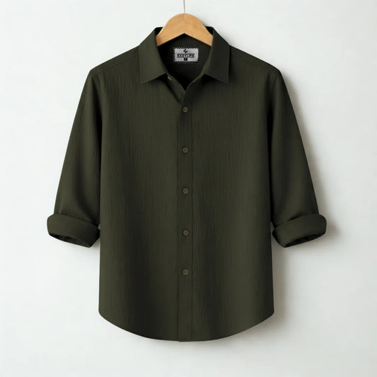 Premum Zafran Full Sleeve Shirt - Olive