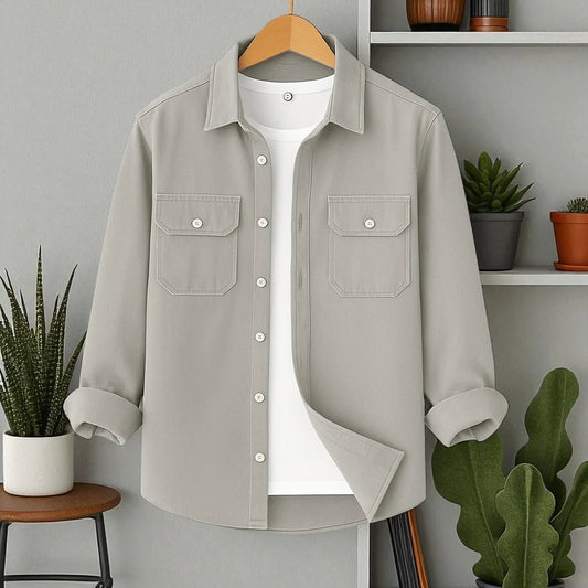 Two Pocket Ash Color Shirt