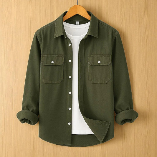 Full Sleeve Two Pocket Cotton- Olive