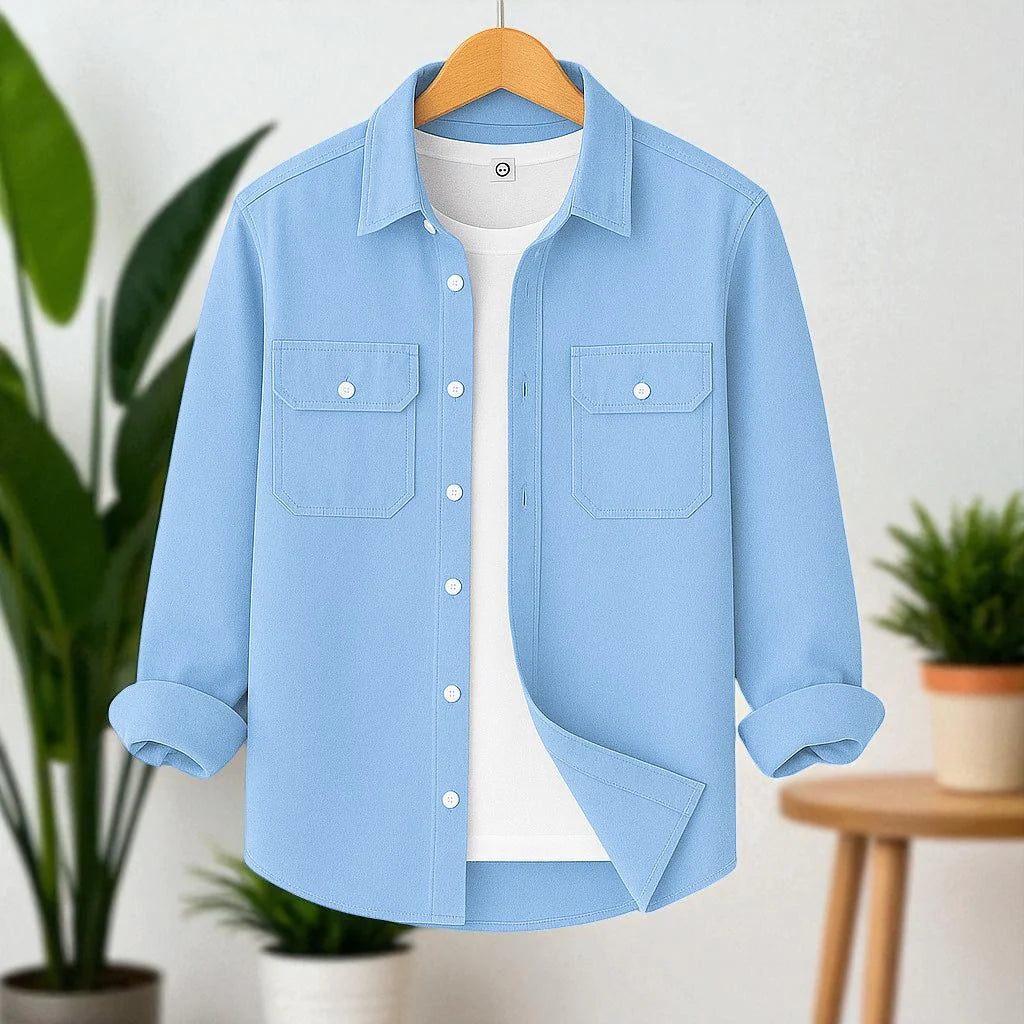 Two Pocket Sky Color Shirt